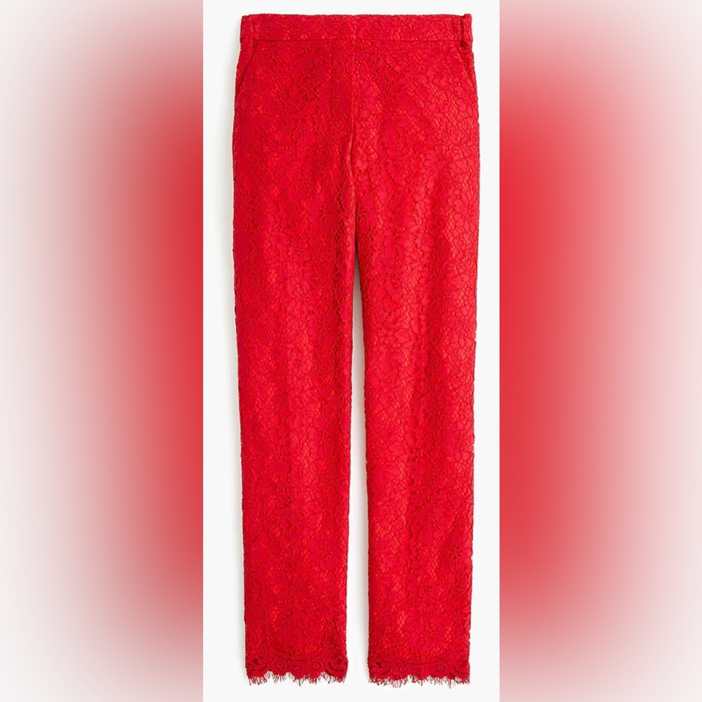 J.Crew Red Lace Easy Pants 22